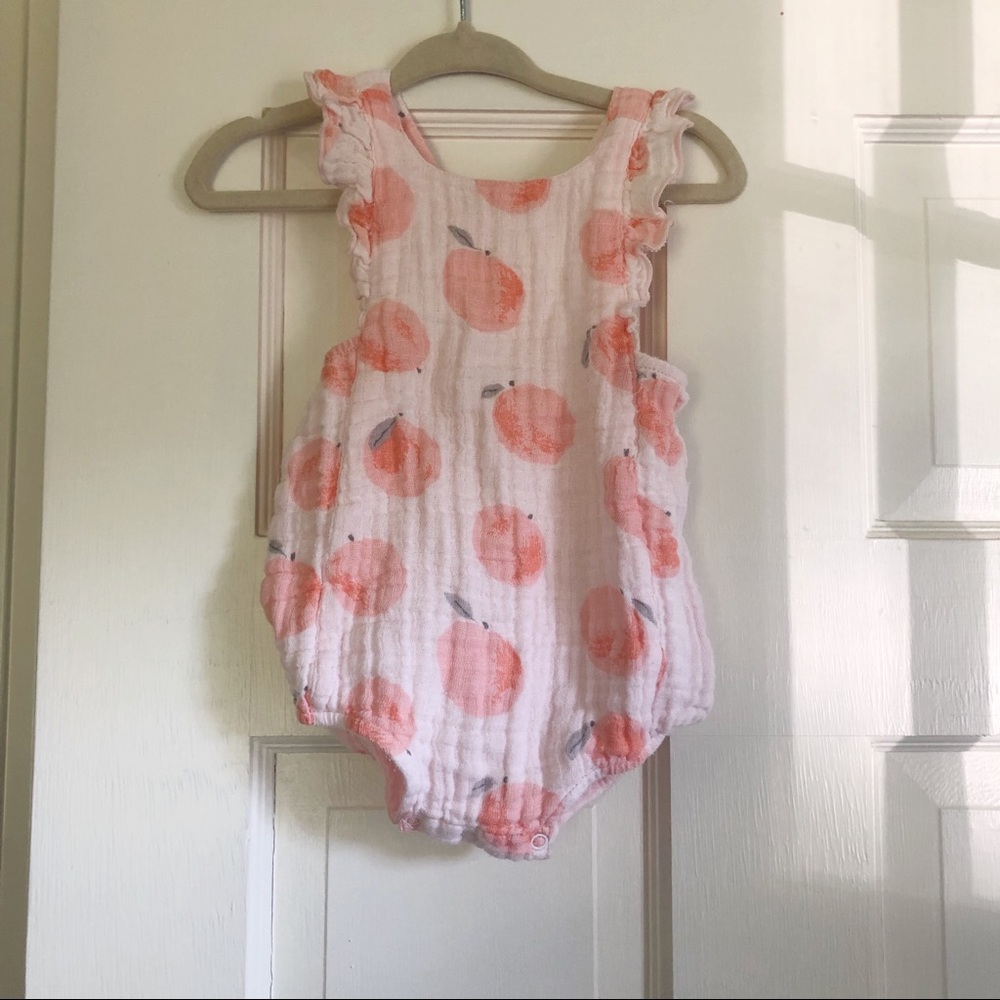 Angel Dear Pink and White Peach Print One Piece